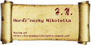 Horánszky Nikoletta névjegykártya