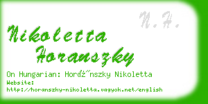 nikoletta horanszky business card